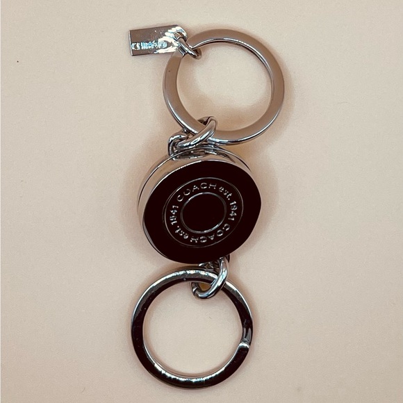 Coach Silver Key Holder with Crystal Accents - Picture 2 of 6